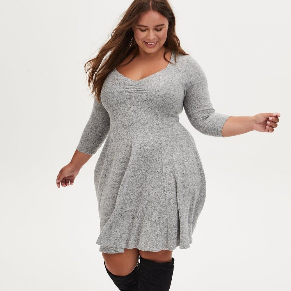 Torrid Mini Super Soft Plush Fluted Dress 2 2x